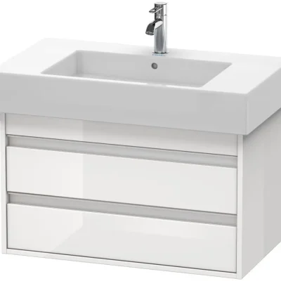 Duravit Ketho - izlietnes skapītis 48x80x46 cm, ar 2 atvilktnēm, balts spīdīgs KT664002222