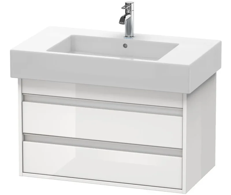 Duravit Ketho - izlietnes skapītis 48x80x46 cm, ar 2 atvilktnēm, balts spīdīgs KT664002222
