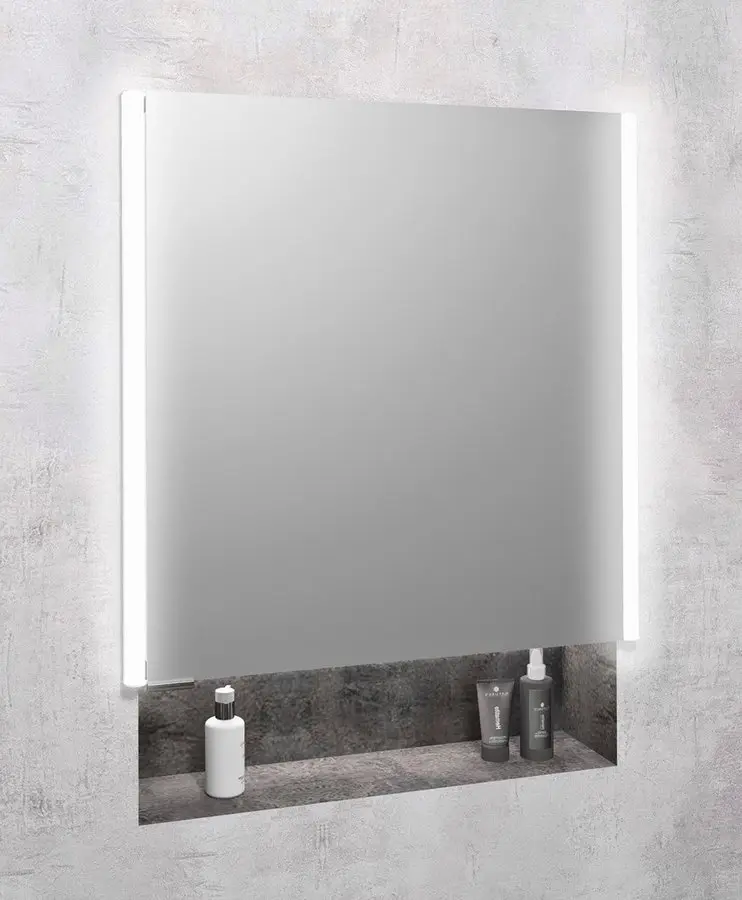 Sapho Integra - iebūvējams spoguļskapis ar LED apgaismojumu, 65x70 cm, spoguļi/Titan-alumīnijs IN065
