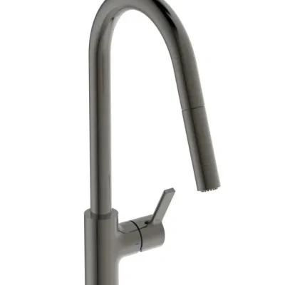 Ideal Standard Gusto - virtuves izlietnes maisītājs ar izvelkamu dušu, Magnetic Grey BD416A5
