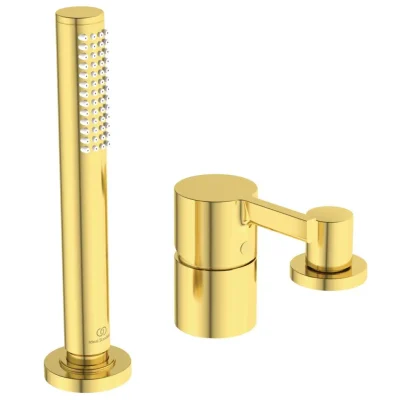 Ideal Standard Joy - maisītājs vannas malai, 3 caurumu uzstādīšana, Brushed zelts BC788A2