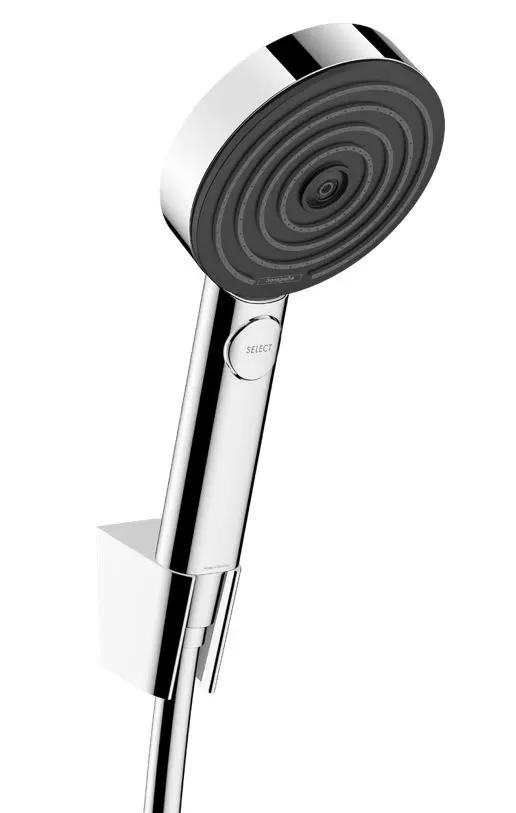 Hansgrohe Pulsify Select S - rokas duša, turētājs un šļūtenes komplekts, 3 strūklas veidi, EcoSmart, hroms 24305000