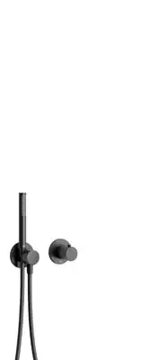 Keuco IXMO - dušas komplekts ar termostatu, zemapmetuma montāžai, diametrs 25 cm, matēti melns 59602370001