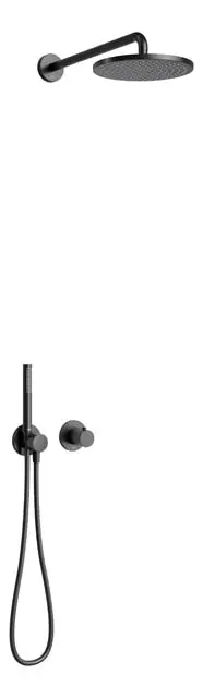 Keuco IXMO - dušas komplekts ar termostatu, zemapmetuma montāžai, diametrs 25 cm, matēti melns 59602370001