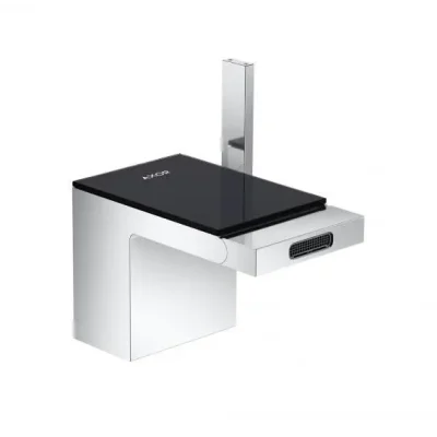 Axor MyEdition - bidē maisītājs ar noteces komplektu Push-Open, hroms / melns stikls 47210600