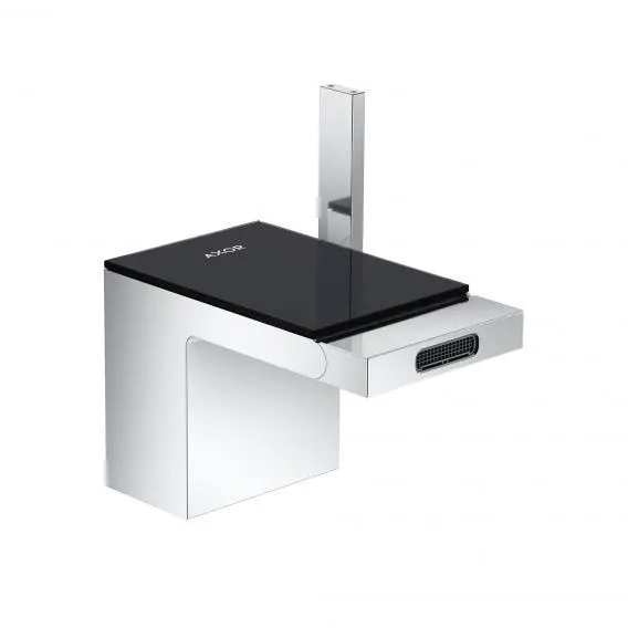 Axor MyEdition - bidē maisītājs ar noteces komplektu Push-Open, hroms / melns stikls 47210600