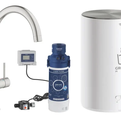 Grohe Red - virtuves izlietnes maisītājs Duo ar boileri un ūdens filtru, boilera izmērs M, SuperSteel 30083DC1