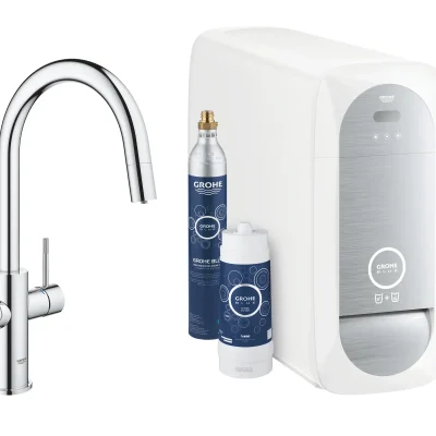 Grohe Blue Home - virtuves izlietnes maisītājs Connected, ar dzesēšanas iekārtu un ūdens filtru, hromēts 31541000