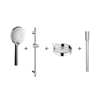Jika Cubito Pure - dušas komplekts Cubito-N 11 cm, 4 strūklu veidi, hroms H3651X00044721