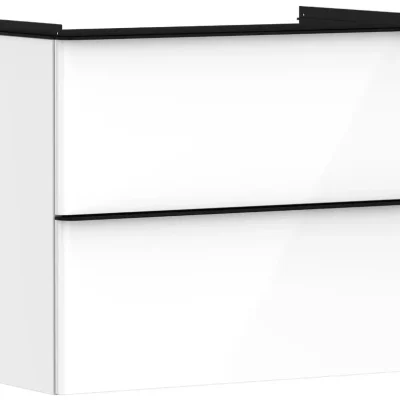 Hansgrohe Xelu Q - izlietnes apakšskapītis, 63x78x50 cm, 2 atvilktnes, balts spīdīgs/melns matēts 54027670