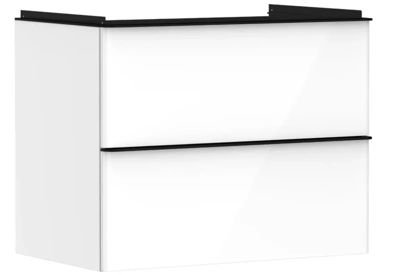 Hansgrohe Xelu Q - izlietnes apakšskapītis, 63x78x50 cm, 2 atvilktnes, balts spīdīgs/melns matēts 54027670