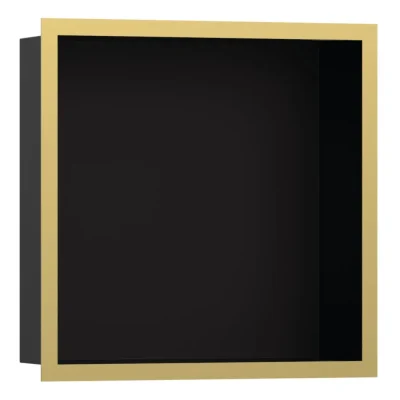 Hansgrohe XtraStoris Individual - sienas niša ar dizaina rāmi, 30x30x10 cm, melns matēts/pulēta zelta apdare 56098990