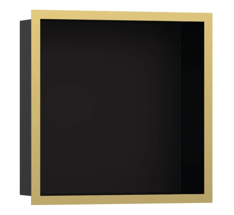Hansgrohe XtraStoris Individual - sienas niša ar dizaina rāmi, 30x30x10 cm, melns matēts/pulēta zelta apdare 56098990