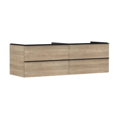 Hansgrohe Xelu Q - izlietnes skapītis, 50x156x55 cm, 4 atvilktnes, dabīgs ozols/matēti melns 54092670