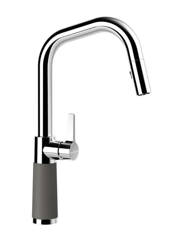 SCHOCK SC-530 - virtuves izlietnes maisītājs ar izvelkamu dušu, Asphalt/hroms 556120GAS