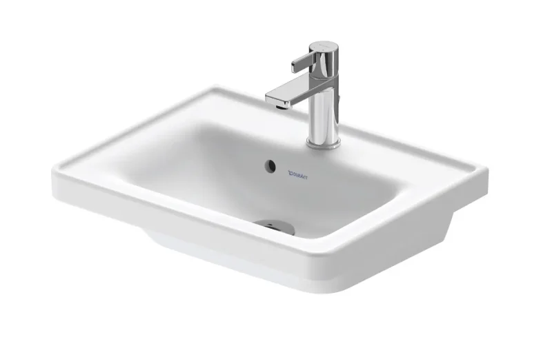 Duravit D-Neo - rokas izlietne 50x40 cm, ar pārplūdi, maisītāja caurums, matēti balta 0742503200