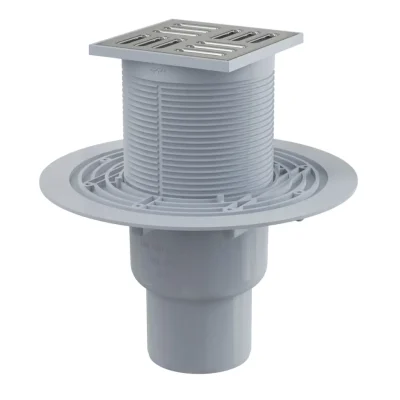 Alcadrain vannas notekas - grīdas noteka 11x11 cm, diametrs 5/8 cm, kombinēts smaku aizturis SMART, nerūsējošais tērauds/plastmasa APV2321
