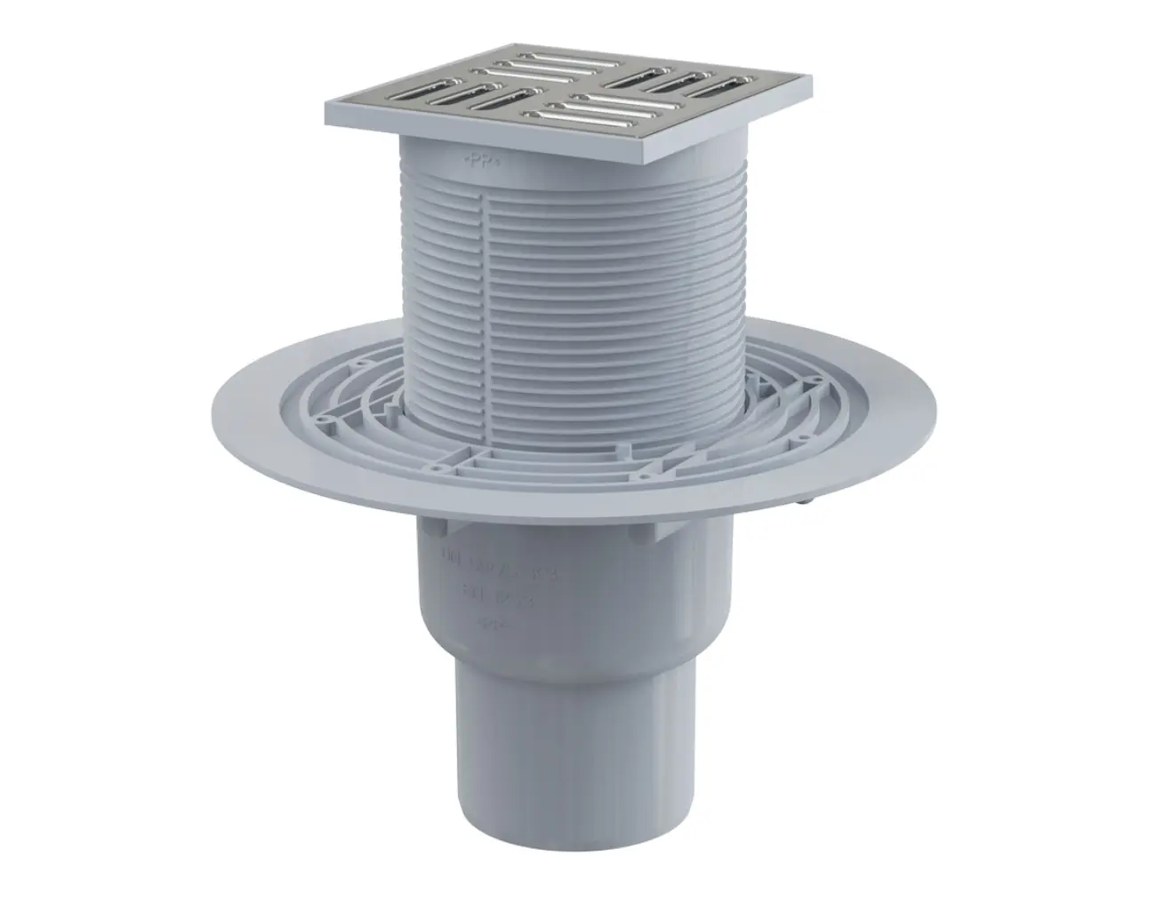 Alcadrain vannas notekas - grīdas noteka 11x11 cm, diametrs 5/8 cm, kombinēts smaku aizturis SMART, nerūsējošais tērauds/plastmasa APV2321