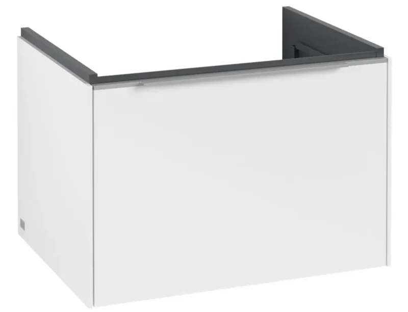 Villeroy & Boch Subway 3.0 - izlietnes skapītis, 62x43x48 cm, 1 atvilktne, Pure White/spīdīgs alumīnijs C57500VF