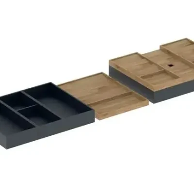 Geberit - 4 daļu atvilktnes ieliktņu komplekts, melns/bambuss 502.353.00.1