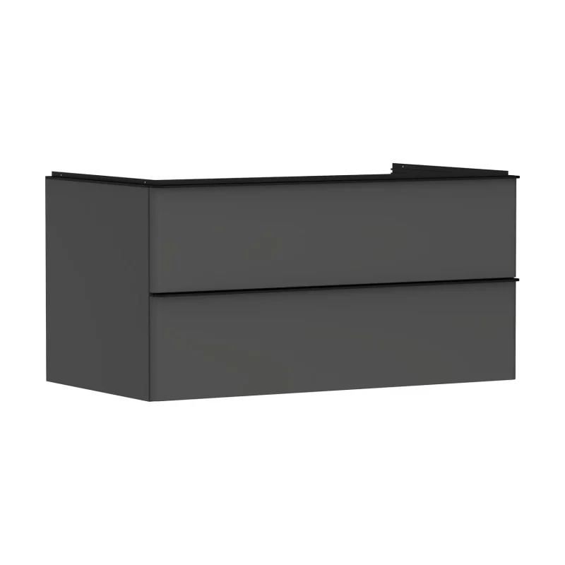 Hansgrohe Xelu Q - izlietnes apakškabinets, 50x98x55 cm, 2 atvilktnes, matēti pelēks/matēti melns 54079670