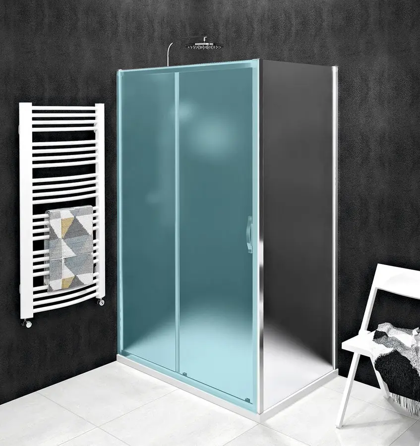 Gelco Sigma - Simply dušas siena, 90 cm, pārklāts stikls, spīdīgs alumīnijs/stikla bloks GS4390