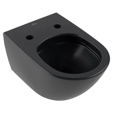 Villeroy & Boch Subway 3.0 - pie sienas WC, TwistFlush, Rimless, CeramicPlus, Pure Black 4670T0R7