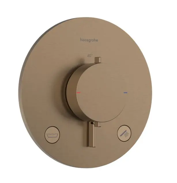 Hansgrohe Ecostat Comfort S - zemapmetuma termostata maisītājs, 2 patērētājiem, birstēts bronzas tonis 33718140