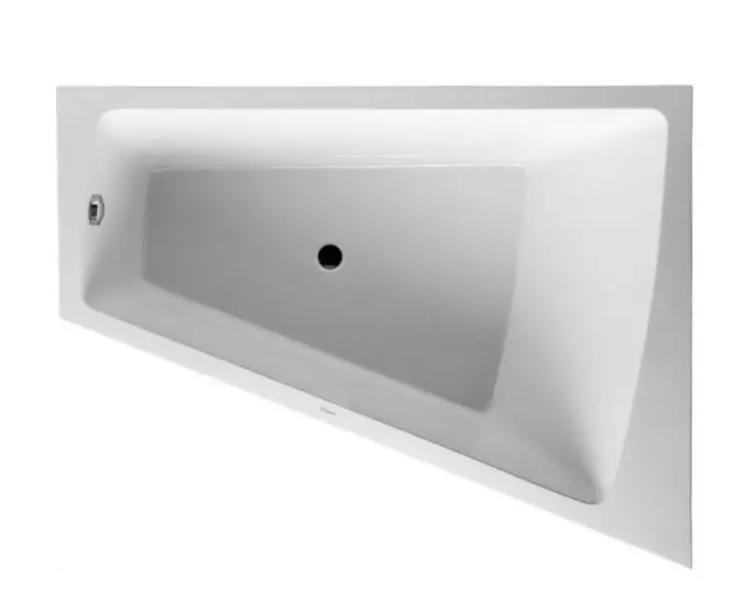 Duravit Paiova - asimetriska vanna, 170x130 cm, ar paneli, labā puse, balta 700267000000000