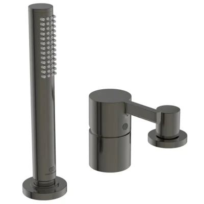 Ideal Standard Joy - vannas maisītājs, montāža uz vannas malas, 3 caurumi, Magnetic Grey BC788A5