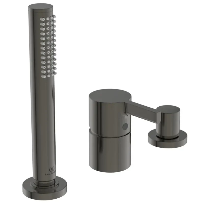 Ideal Standard Joy - vannas maisītājs, montāža uz vannas malas, 3 caurumi, Magnetic Grey BC788A5