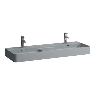 Laufen VAL - dubultizlietne, 120x42 cm, ar pārplūdi, 2 caurumiem jaucējkrānam, grafīta H8142827581041