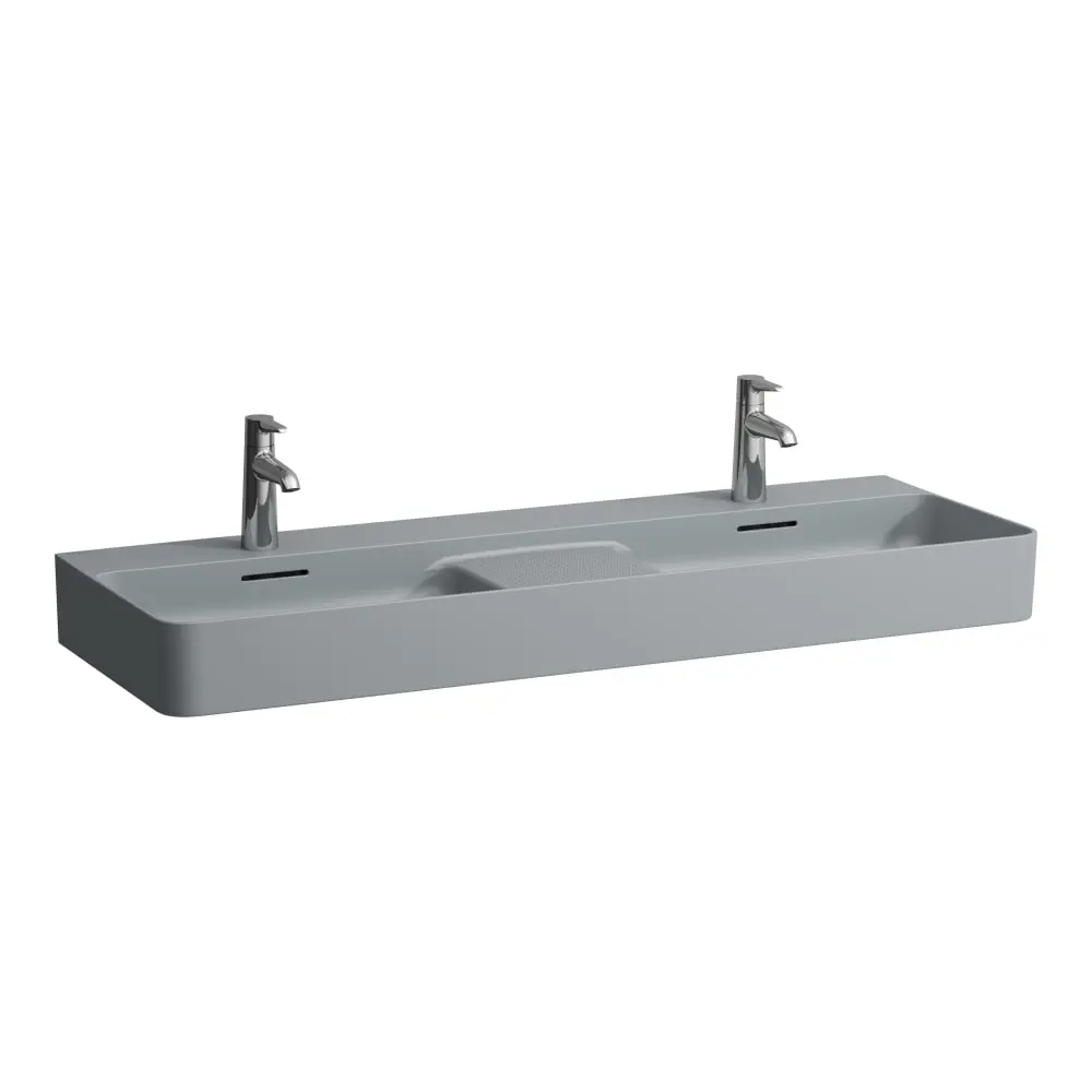 Laufen VAL - dubultizlietne, 120x42 cm, ar pārplūdi, 2 caurumiem jaucējkrānam, grafīta H8142827581041