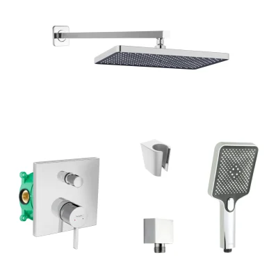 Hansgrohe/Kielle - dušas komplekts ar maisītāju un zemapmetuma montāžas korpusu, hroms SANI21HKK007