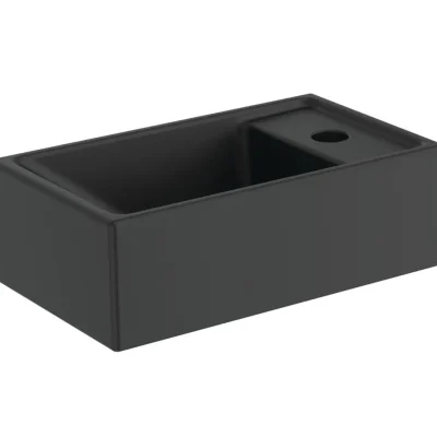 Ideal Standard Tempo - izlietne 37x21 cm, bez pārplūdes, jaucējkrāna caurums labajā pusē, melna E2112V3