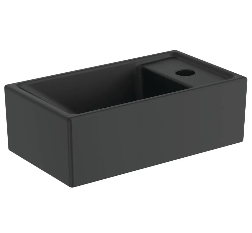 Ideal Standard Tempo - izlietne 37x21 cm, bez pārplūdes, jaucējkrāna caurums labajā pusē, melna E2112V3