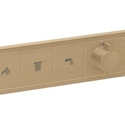 Hansgrohe RainSelect - zemapmetuma termostata maisītājs, 3 patērētājiem, birstēts bronzas tonis 15381140