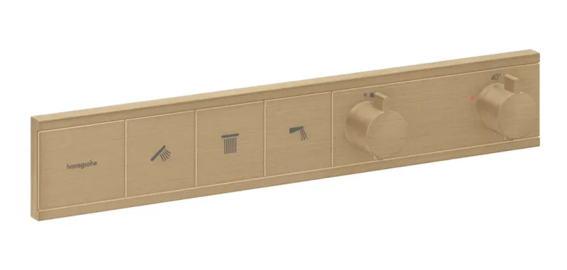 Hansgrohe RainSelect - zemapmetuma termostata maisītājs, 3 patērētājiem, birstēts bronzas tonis 15381140