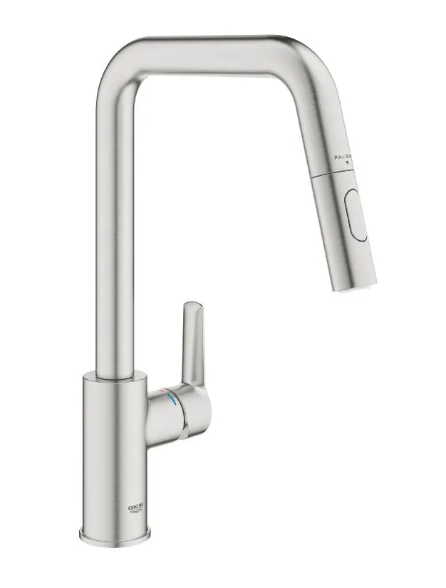 Grohe QuickFix Start - virtuves izlietnes maisītājs ar izvelkamu dušu, Supersteel 30631DC0