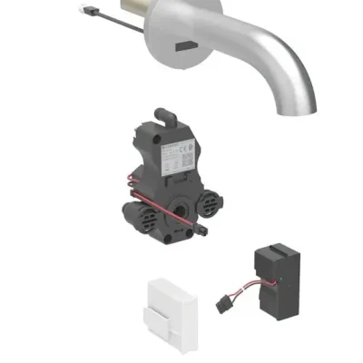 Geberit Piave - elektronisks izlietnes maisītājs zemapmetuma montāžai, tīkla barošana, easy to clean, birstēts nerūsējošais tērauds 116.262.SN.1