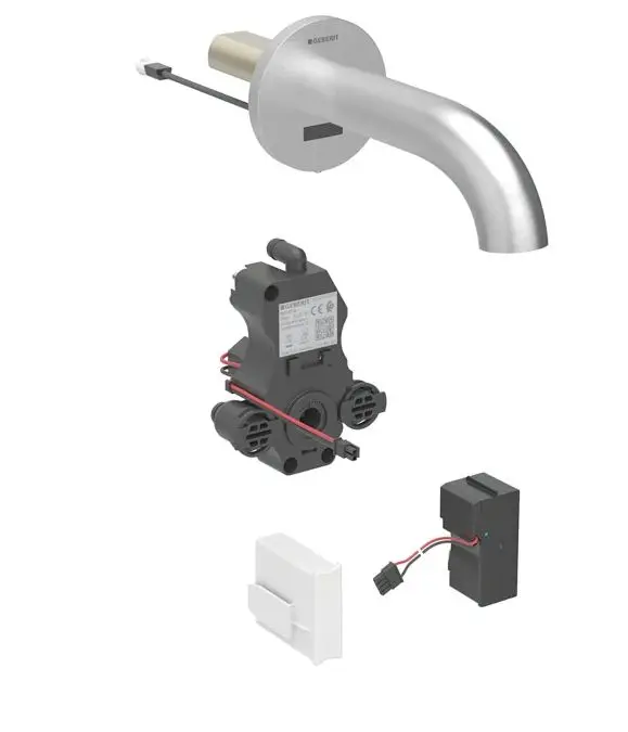 Geberit Piave - elektronisks izlietnes maisītājs zemapmetuma montāžai, tīkla barošana, easy to clean, birstēts nerūsējošais tērauds 116.262.SN.1