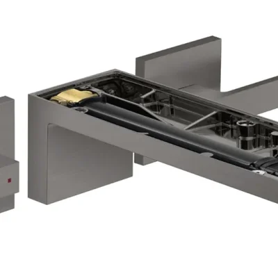 Axor MyEdition - zemapmetuma izlietnes maisītājs, ar noteces komplektu, EcoSmart, hroms melns matēts/bez plāksnes 47082340