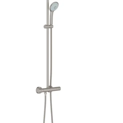 Grohe Euphoria - dušas sistēma 310 ar termostatu, 3 strūklu veidi, Supersteel 26075DC0