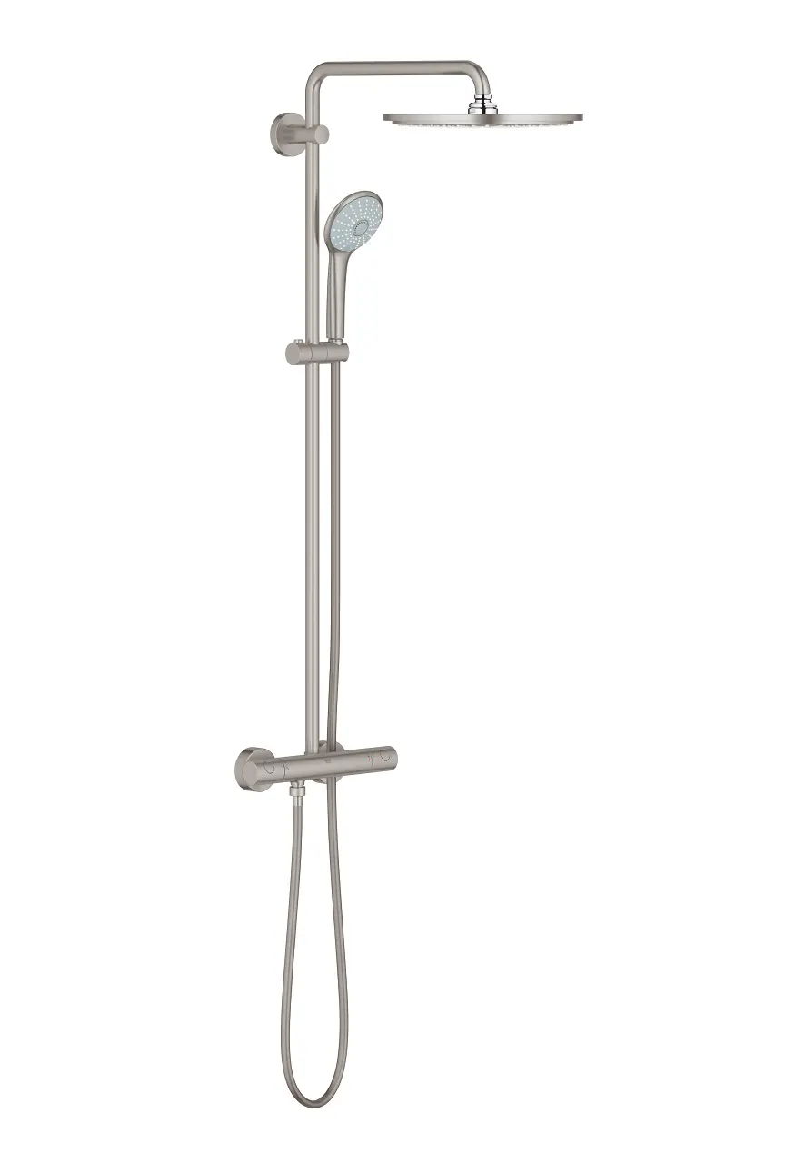 Grohe Euphoria - dušas sistēma 310 ar termostatu, 3 strūklu veidi, Supersteel 26075DC0