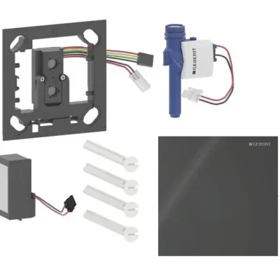 Geberit - Elektroniskā pisuāra skalošanas vadība tips 40, tīkla barošana, easy to clean, Bluetooth, matēti melns 116.024.14.1