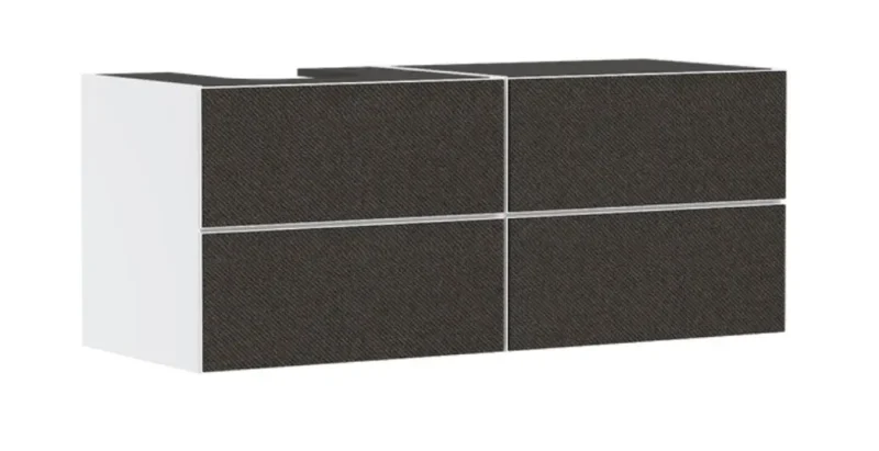 Hansgrohe Xevolos E - izlietnes skapītis, 137x56x55 cm, 4 atvilktnes, matēti balts/tekstila tumši pelēks 54236660