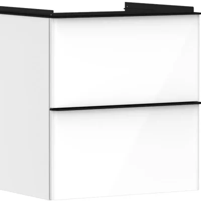 Hansgrohe Xelu Q - izlietnes apakšskapītis, 63x58x50 cm, 2 atvilktnes, balts spīdīgs/matēti melns 54023670