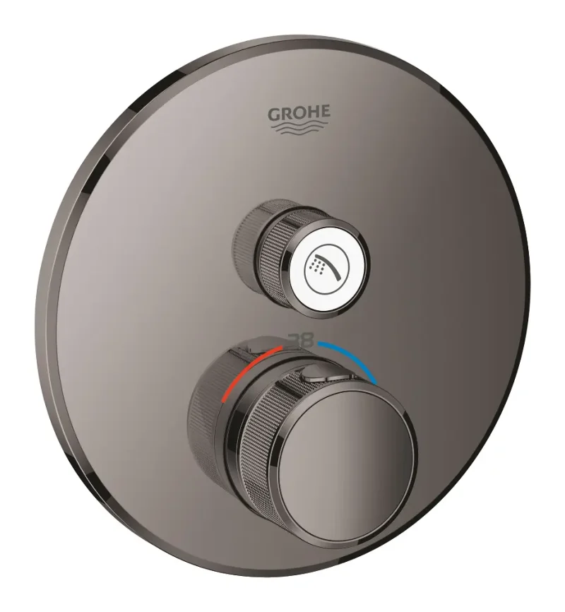 Grohe Grohtherm SmartControl - termostata dušas maisītājs, zemapmetuma montāža, ar 1 noslēgvārstu, Hard Graphite 29118A00