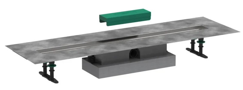 Hansgrohe uBox universal - pilns komplekts plakanai uzstādīšanai 900 dušas renes komplektiem, nerūsējošais tērauds 56019180
