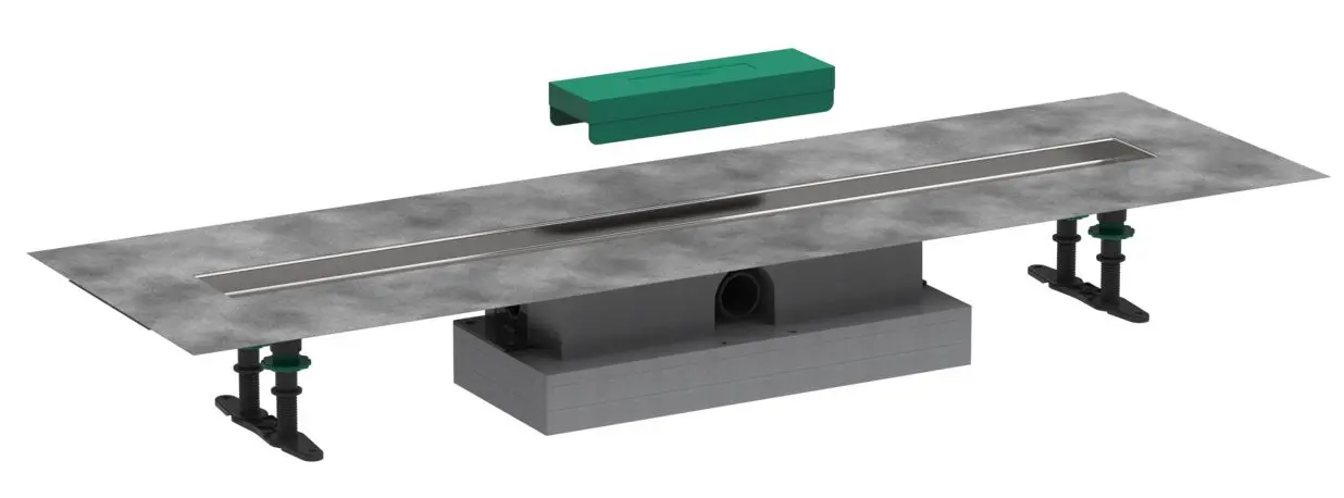 Hansgrohe uBox universal - pilns komplekts plakanai uzstādīšanai 900 dušas renes komplektiem, nerūsējošais tērauds 56019180